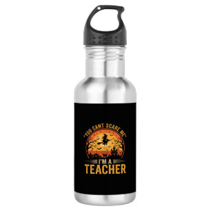 Halloween Teacher Witch Cat Design Stainless Steel Water Bottle