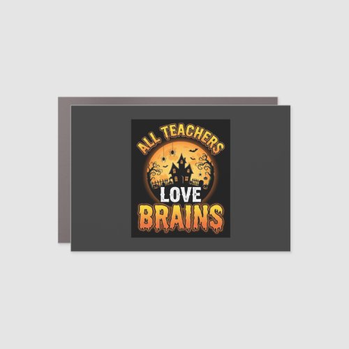Halloween Teacher Zombie Brains Horror Moon Design Car Magnet