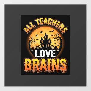 Halloween Teacher Zombie Brains Horror Moon Design Floor Decals