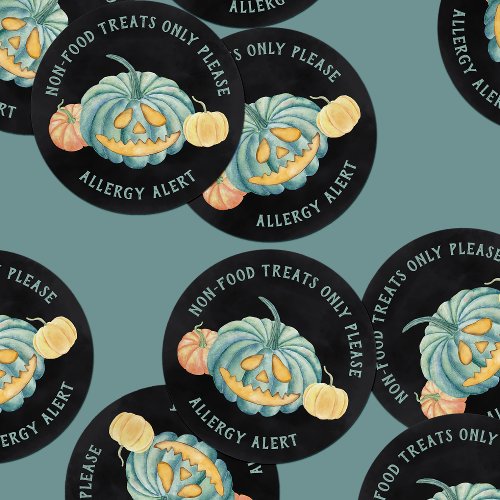 Halloween Teal Pumpkin Allergy Alert Classic Round Sticker