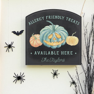 Halloween Teal Pumpkin Allergy Friendly Treats Door Sign