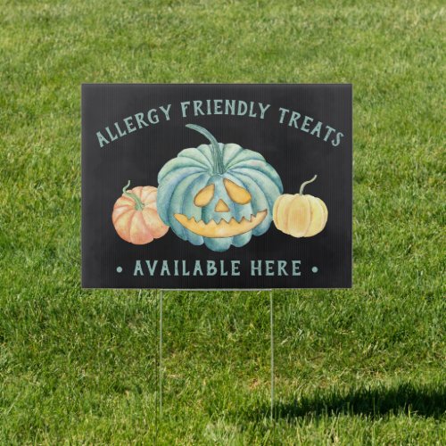 Halloween Teal Pumpkin Allergy Friendly Treats Sign
