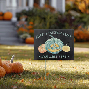 Halloween Teal Pumpkin Allergy Friendly Treats Sign