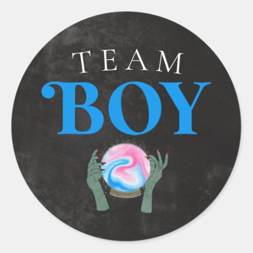 Halloween Team Boy Gender Reveal Party Voting  Classic Round Sticker