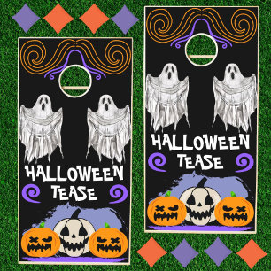 Halloween Tease Ghost Pumpkin Creepy Spooky Party Cornhole Set