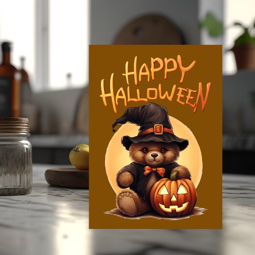 Halloween Teddy Bear Card