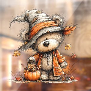 Halloween Teddy Bear Window Cling