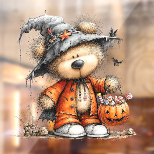 Halloween Teddy Bear Window Cling