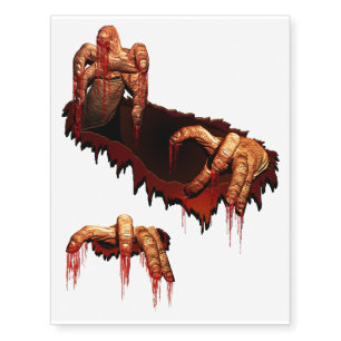 Halloween Temporary Tattoo Gory Zombie Skin Art