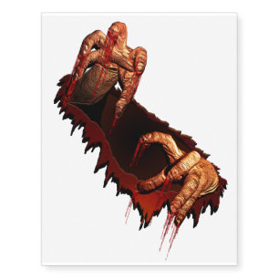 Halloween Temporary Tattoo Gory Zombie Skin Art