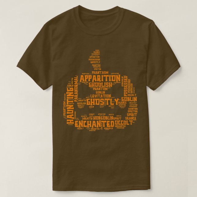 Halloween Terms Scary Pumpkin List Word Cloud  T-Shirt (Design Front)