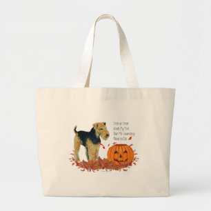 Halloween Terrier Large Tote Bag