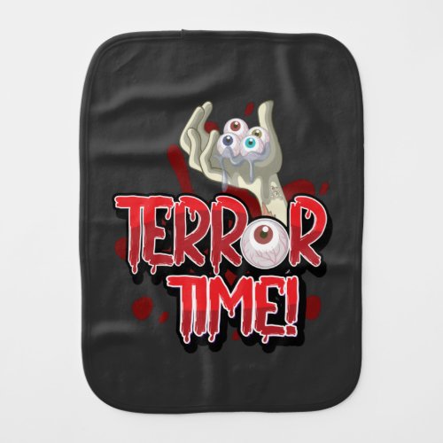 Halloween Terror Time Zombie Hand with Eyes   Baby Burp Cloth
