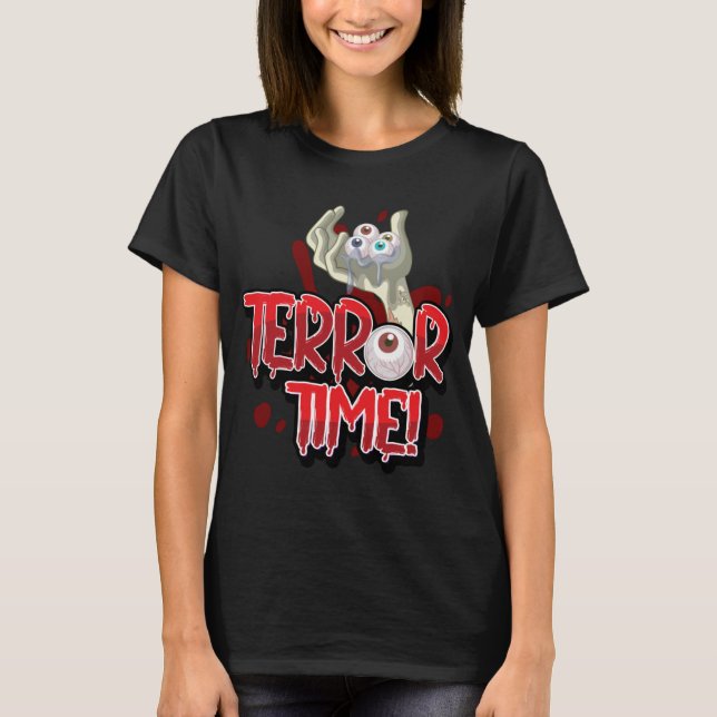 Halloween Terror Time Zombie Hand with Eyes   T-Shirt (Front)