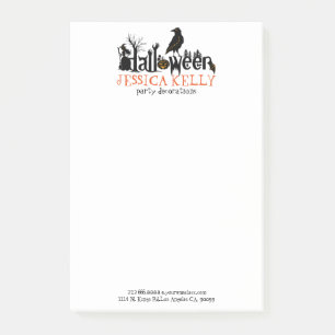 Halloween Text Illustration Post-it Notes