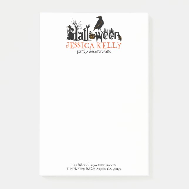 Halloween Text Illustration Post-it Notes (Front)