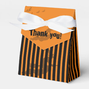 Halloween Thank You: Black/Orange Stripes Witch Favor Boxes