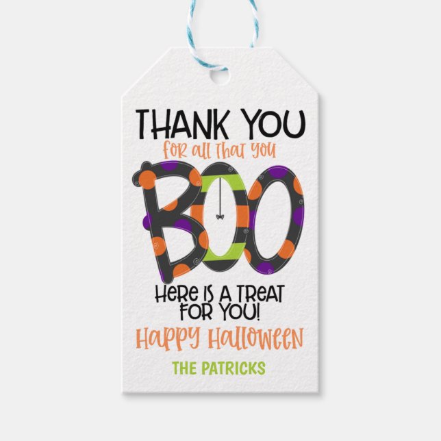 Halloween Thank You Gift Tag (Front)