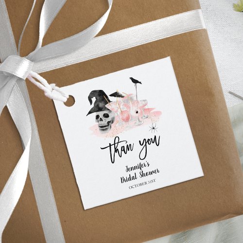 Halloween Thank You Pink Cocktail Bridal Shower Favor Tags