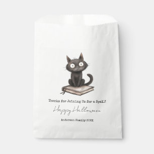 Halloween Thank You Spell Cat Family Party Favor Bag