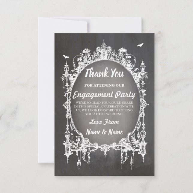 Halloween Thank You Wedding Gothic Frame Card (Front)