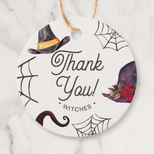 Halloween Thank You Witches Purple Bridal Shower Favor Tags