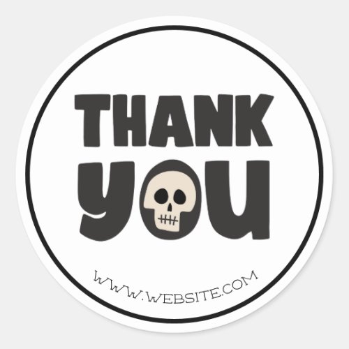 Halloween Thank You with Website Classic Round Sticker