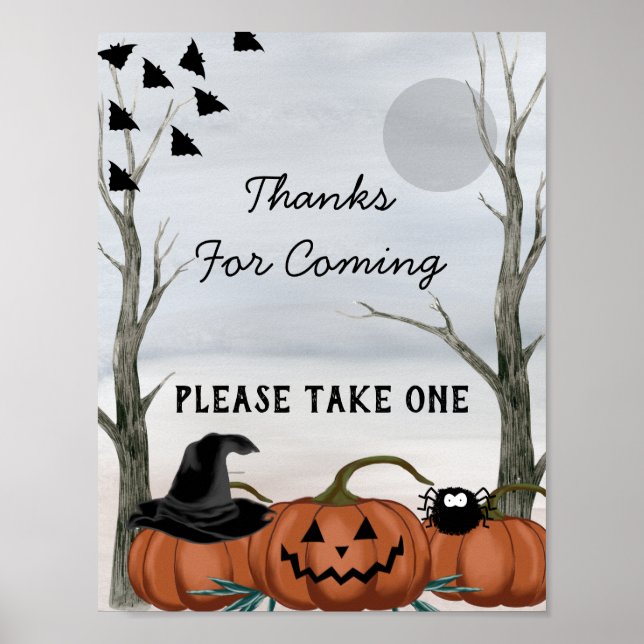 Halloween Thanks For Coming, Halloween Party Poster (Front)