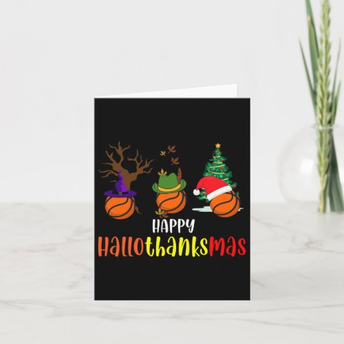 Halloween Thanksgiving Christmas Basketball Hallot Card