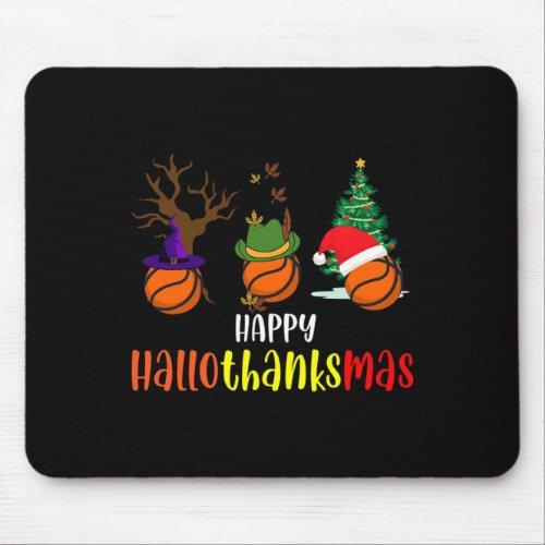 Halloween Thanksgiving Christmas Basketball Hallot Mouse Pad