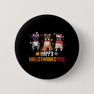 Halloween Thanksgiving Christmas Funny French Bull Button