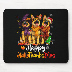 Halloween Thanksgiving Christmas German Shepherd D Mouse Pad