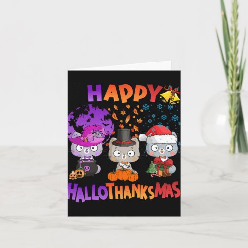 Halloween Thanksgiving Christmas Happy Hallothanks Card
