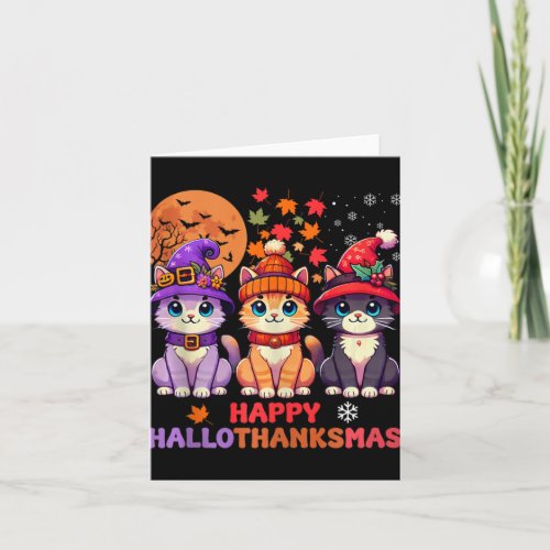 Halloween Thanksgiving Christmas Happy Hallothanks Card