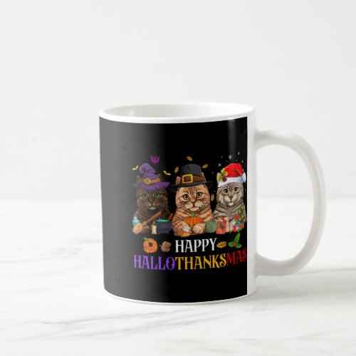 Halloween Thanksgiving Christmas Happy Hallothanks Coffee Mug