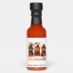 Halloween Thanksgiving Christmas Happy HalloThanks Hot Sauces
