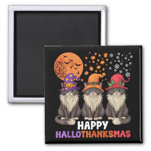 Halloween Thanksgiving Christmas Happy Hallothanks Magnet