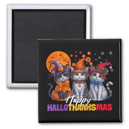 Halloween Thanksgiving Christmas Happy Hallothanks Magnet