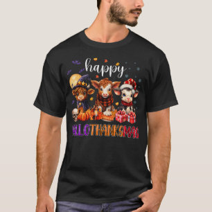 Halloween Thanksgiving Christmas Happy Hallothanks T-Shirt