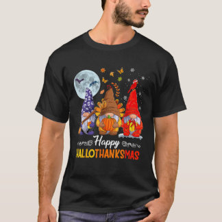 Halloween Thanksgiving Christmas Happy HalloThanks T-Shirt