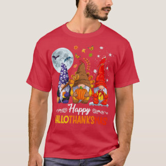 Halloween Thanksgiving Christmas Happy HalloThanks T-Shirt