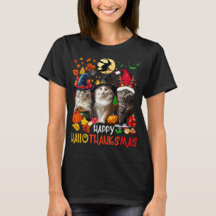 Halloween Thanksgiving Christmas Happy Hallothanks T-Shirt