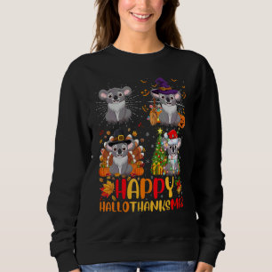 Halloween Thanksgiving Christmas Koala Hallothanks Sweatshirt