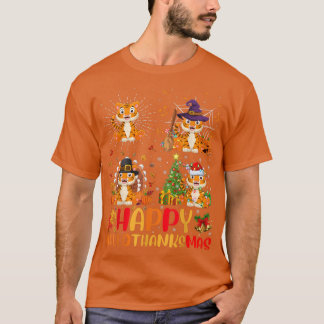 Halloween Thanksgiving Christmas Liger Hallothanks T-Shirt