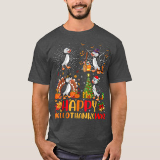 Halloween Thanksgiving Christmas Puffin Bird Hallo T-Shirt