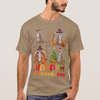 Halloween Thanksgiving Christmas Sea Otter Halloth T-Shirt