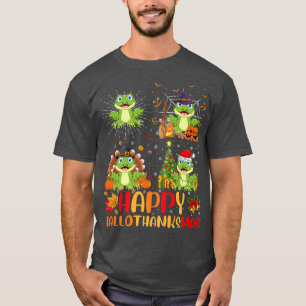 Halloween Thanksgiving Christmas Tree Frog Halloth T-Shirt