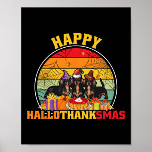 Halloween Thanksgiving Christmas Wiener Happy Hall Poster