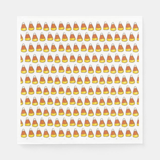 Halloween Thanksgiving Trick-or-Treat Candy Corn Napkins (Front)