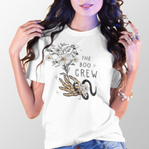HALLOWEEN THE BOO CREW BOUQUET OF SKULLS & FLOWERS T-Shirt